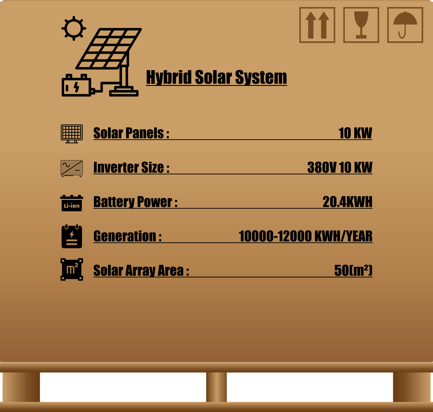 10kw hybrid solar system pallet